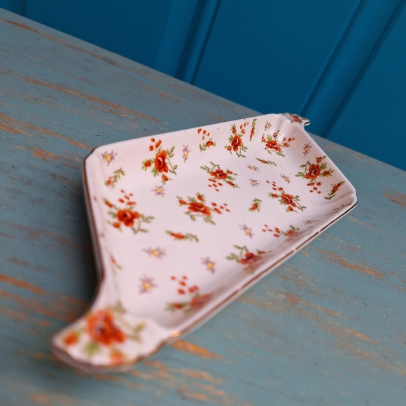 Vintage Porcelain Trinket Dish Vanity Tray Antique Gold Leaf Flowers Japan Mark - Picture 11 of 16